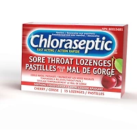 Chloraseptic Mal de Gorge avec centre liquide apaisant Pastilles Cerise