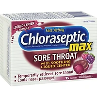 Chloraseptic Max Sore Throat with Soothing Liquid Centre Lozenges Wild Berries