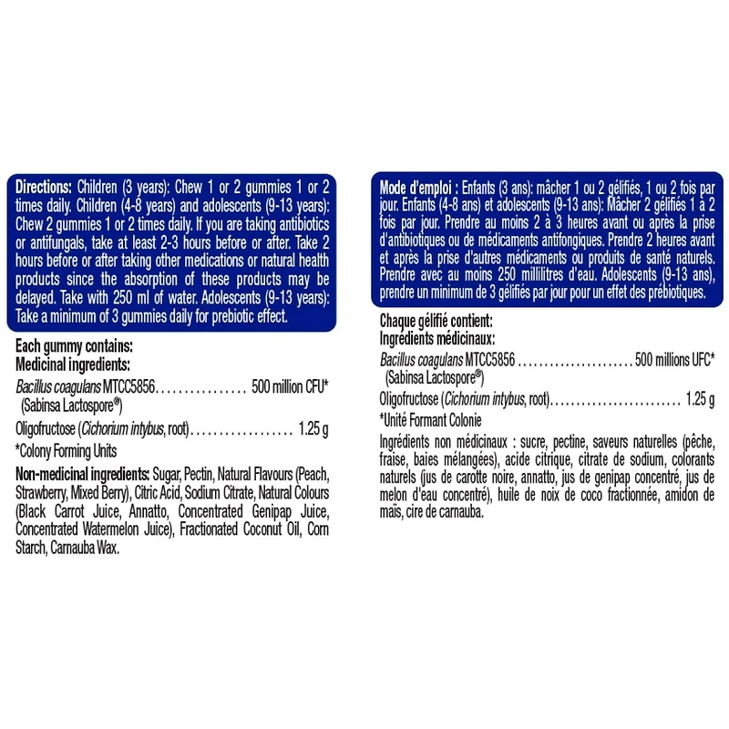 Essentials Gummies Probiotique avec Prébiotique