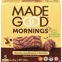 MadeGood Barres moelleauses � l'avoine P�pites de chocolat Bo�te de 5 barres