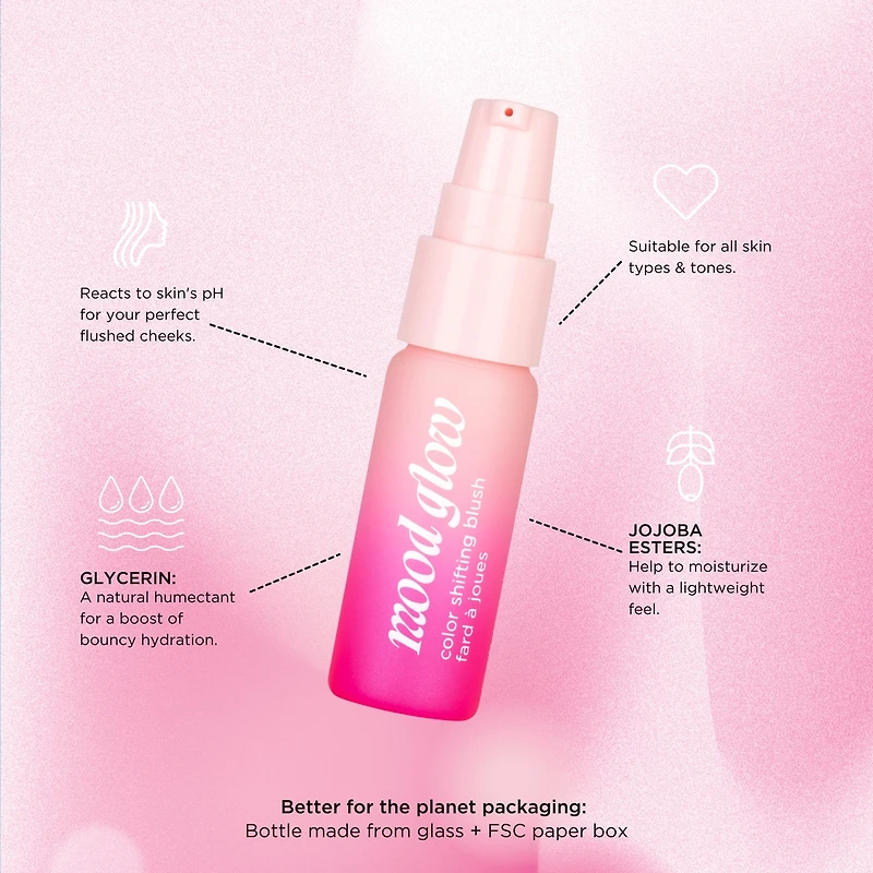 Fard à joues en crème Mood Glow changeant de couleur selon le pH