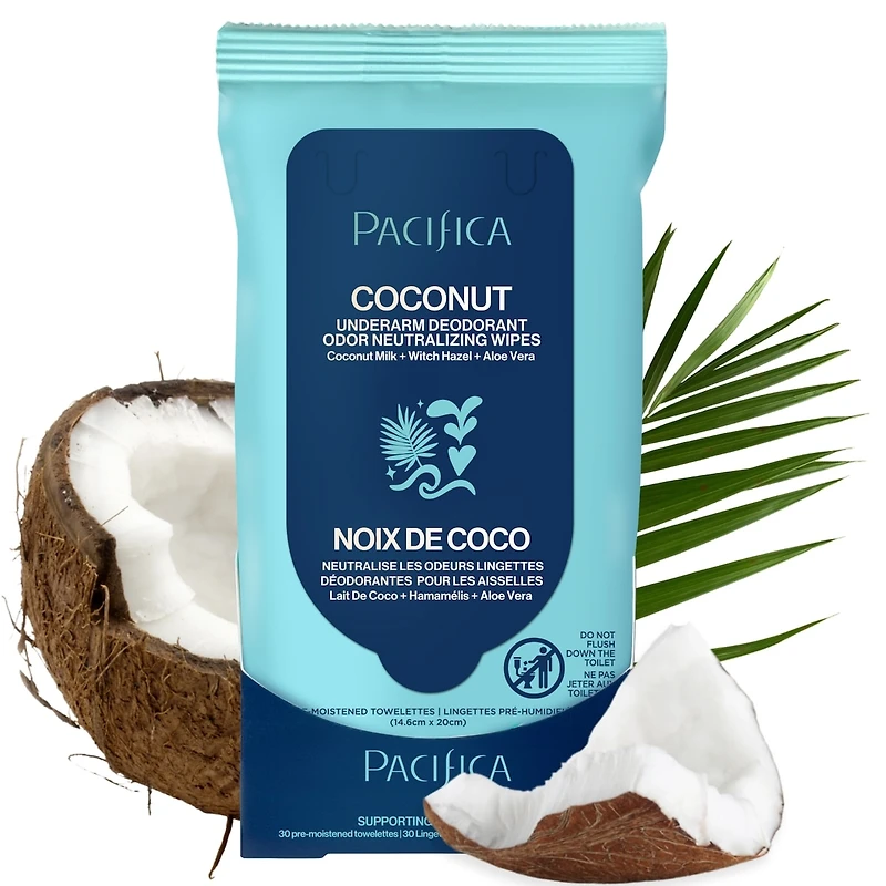 Coconut Milk & Essential Oils Underarm Deodorant Wipes