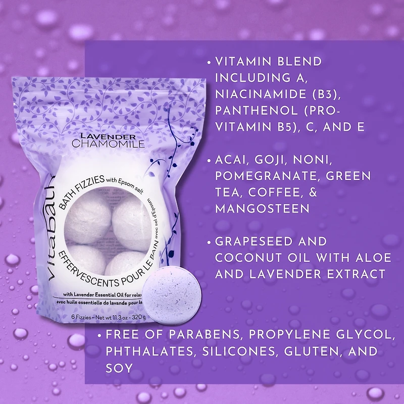 Lavender Chamomile Effervescents Pour Le Bain