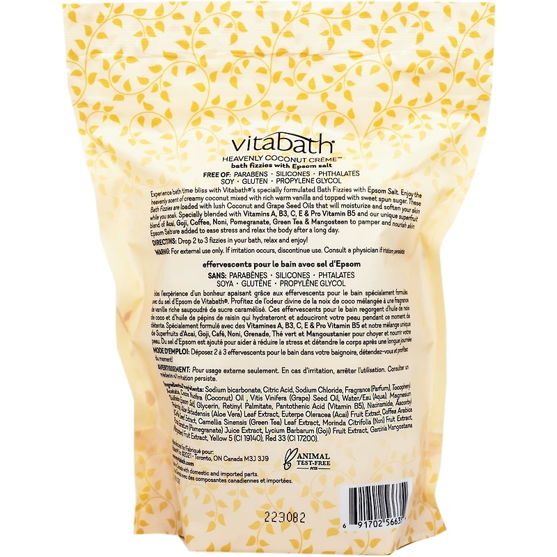 Heavenly Coconut Crème Bath Fizzies