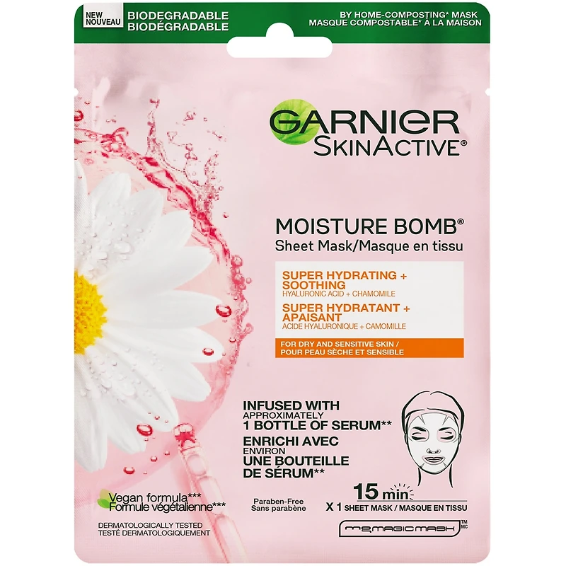 SkinActive Moisture Bomb Super Hydrating Sheet Mask with Pomegranate
