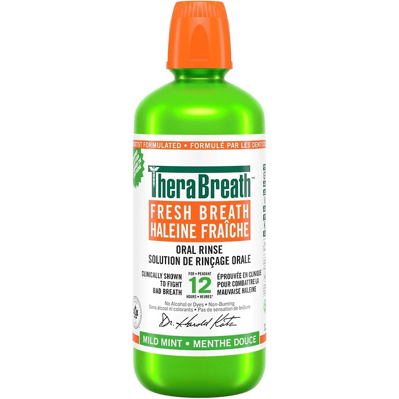 TheraBreath Solution de rinçage orale haleine fraîche menthe douce 1L