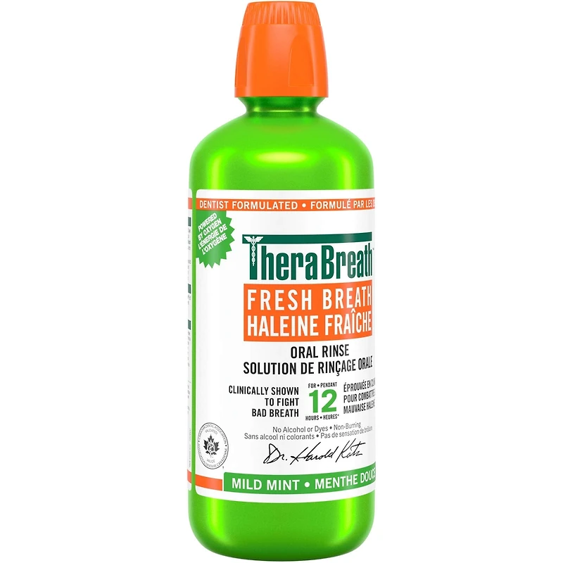 TheraBreath Solution de rinçage orale haleine fraîche menthe douce 1L