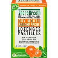 TheraBreath Dry Mouth Lozenges Mandarin Mint 72 Wrapped Lozenges