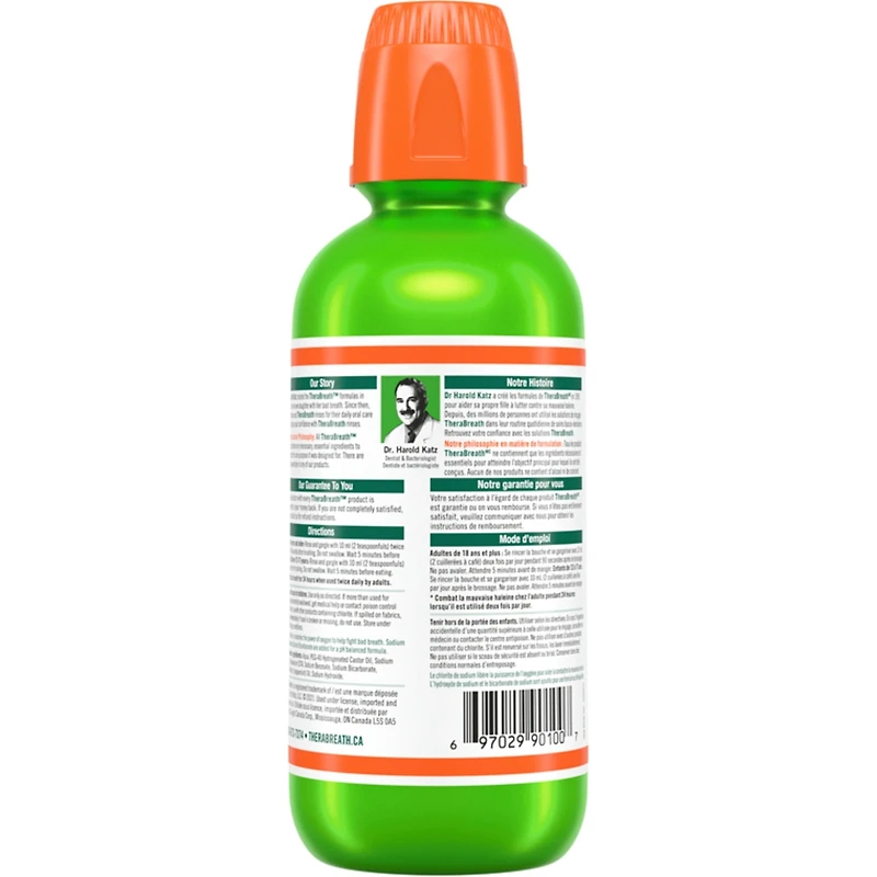TheraBreath Solution de rinçage orale haleine fraîche menthe douce 473mL