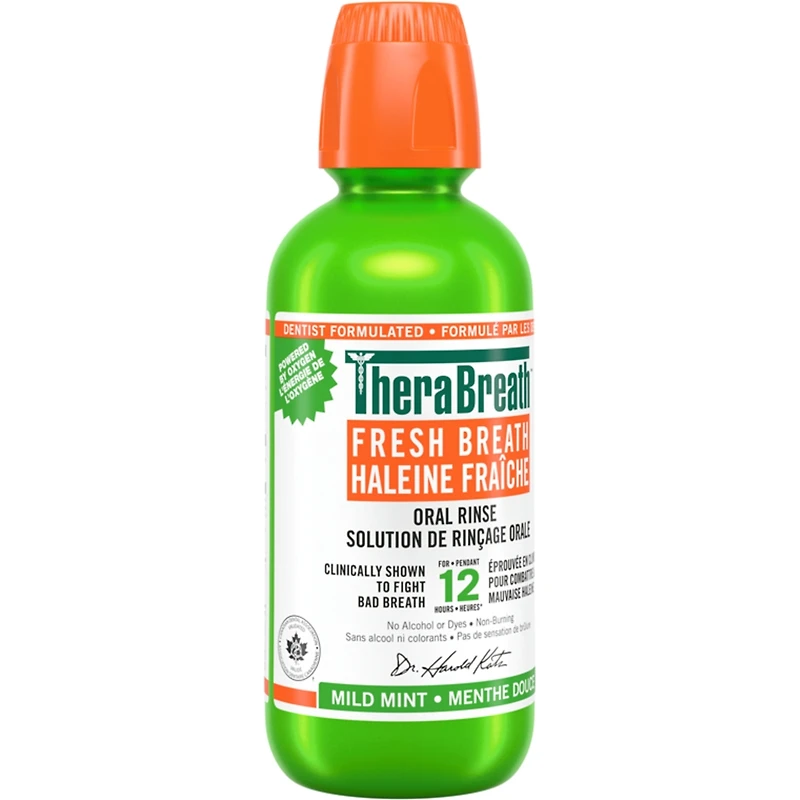 TheraBreath Solution de rinçage orale haleine fraîche menthe douce 473mL
