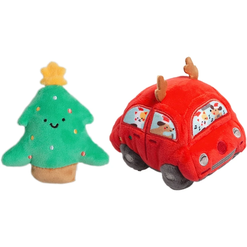 Dog Toy 2pk Tree & Car
