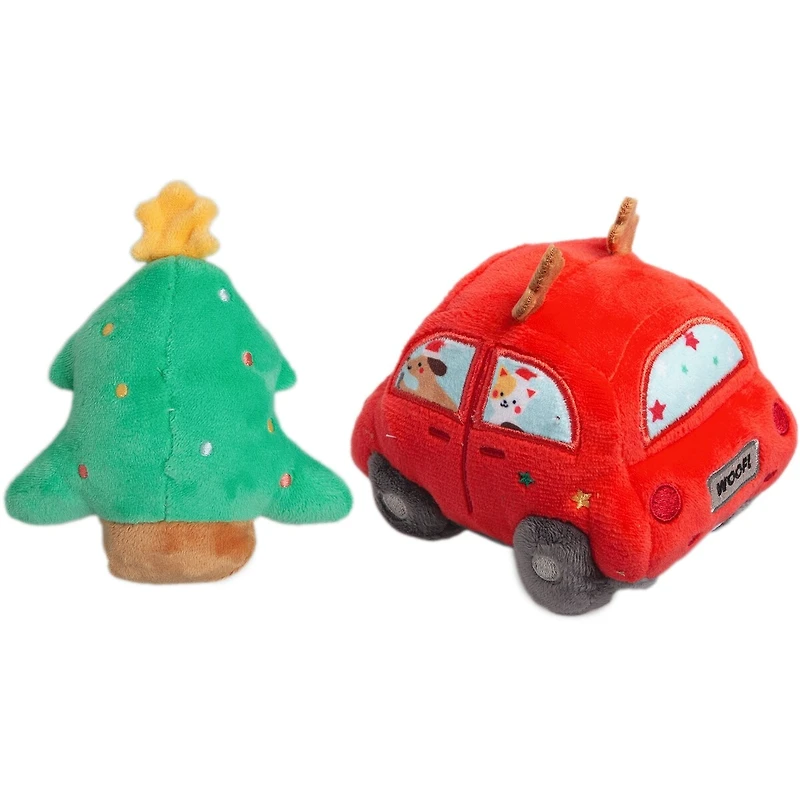 Dog Toy 2pk Tree & Car