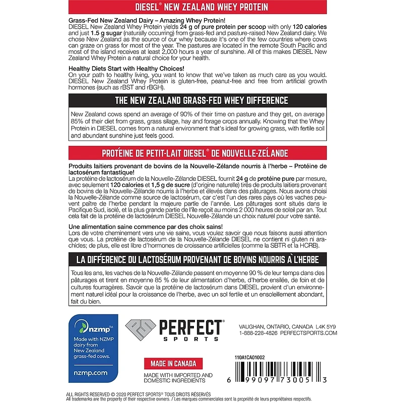 Diesel Proteine de petit-lait de Nouvelle-Zelande Vanille