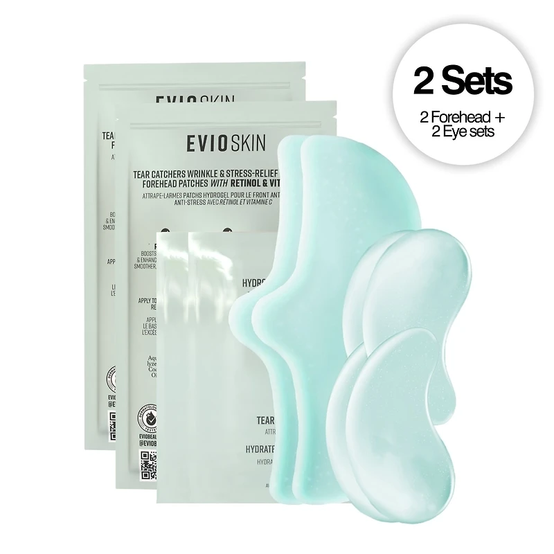 Tear Catchers Hydrogel Wrinkle & Stress-Relief Forehead & Eye Therapy Kit with Retinol & Vitamin C (x2 sets)