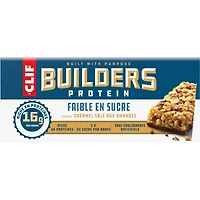 Clif Builders Faible En Sucre Caramel Salé Aux Amandes 12x56g