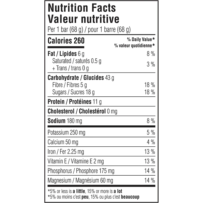 barre énergétique - croustillant aux amandes et aux bleuets, 70 % d'ingrédients biologiques, sans arômes artificiels, 68 g (emballage de 12)