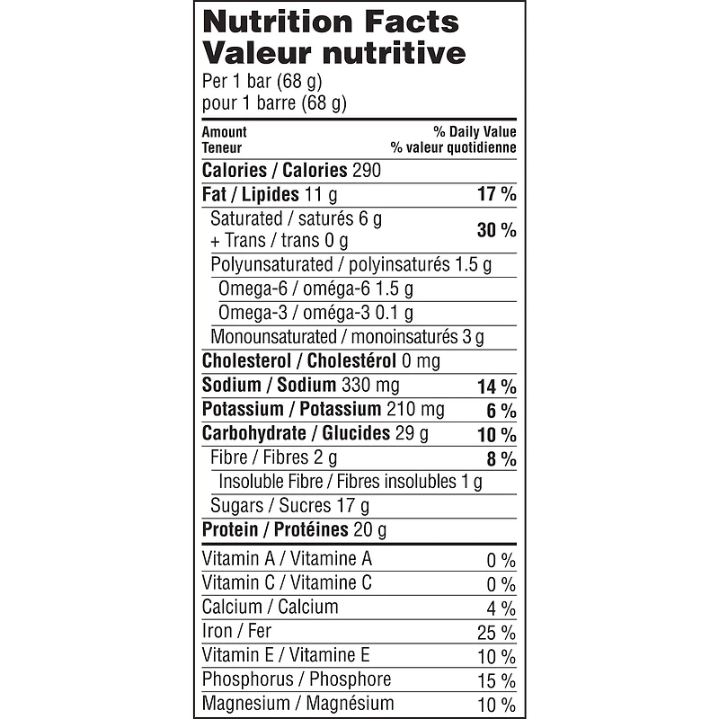 CLIF BUILDER'S - Barre de protéine - Chocolat et beurre d'arachide - (Barre sans OGM de 68 g, 6 barres)