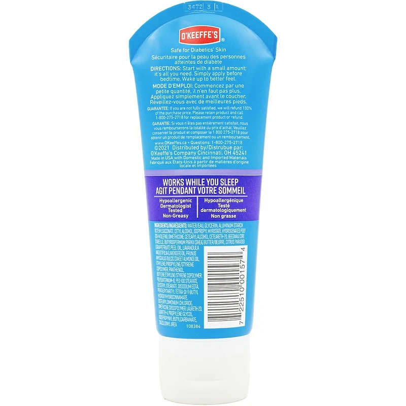 Soin de nuit Pieds sains d'O'Keeffe's