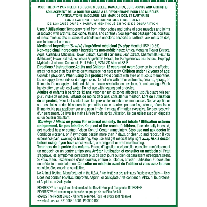 Biofreeze Fast Acting Menthol Pain Relief Spray