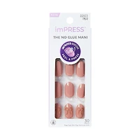 Impress Nails - Close To You, Pink And Gold, Oval, Short, 30 Ct