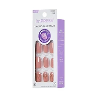 Impress Nails - Close To You, Pink And Gold, Oval, Short, 30 Ct