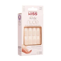Kiss Salon Acrylic - French Nude Leilani - Fake Nails, 28 Count, Medium