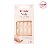 Kiss Salon Acrylic - French Nude Leilani - Fake Nails, 28 Count, Medium