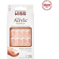 Salon Acrylic - French Bonjour Fake Nails, Short
