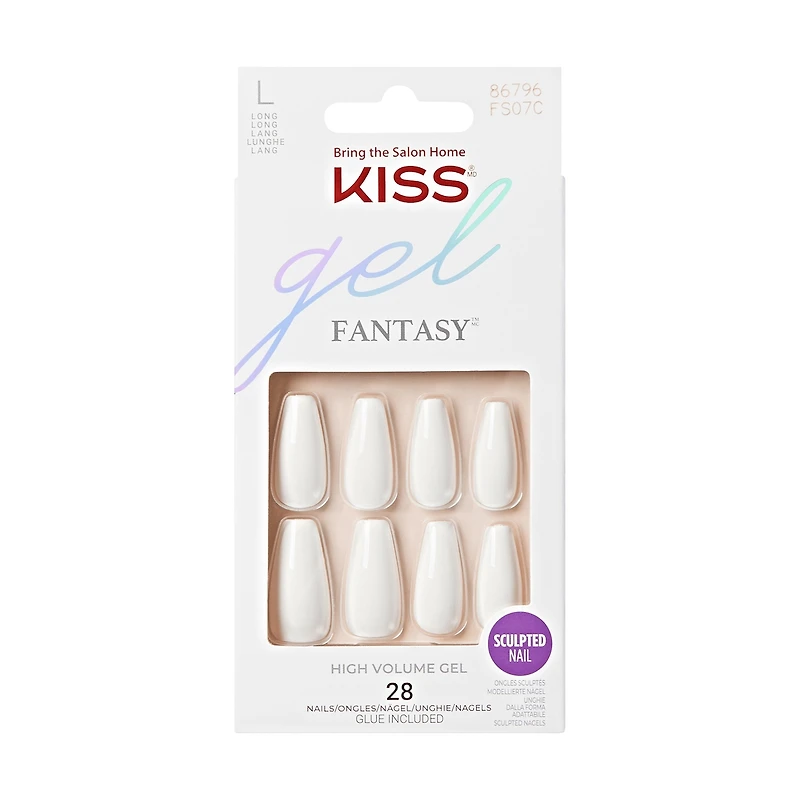 Kiss Gel Fantasy - No Regret Fake Nails, 28 Count, Short