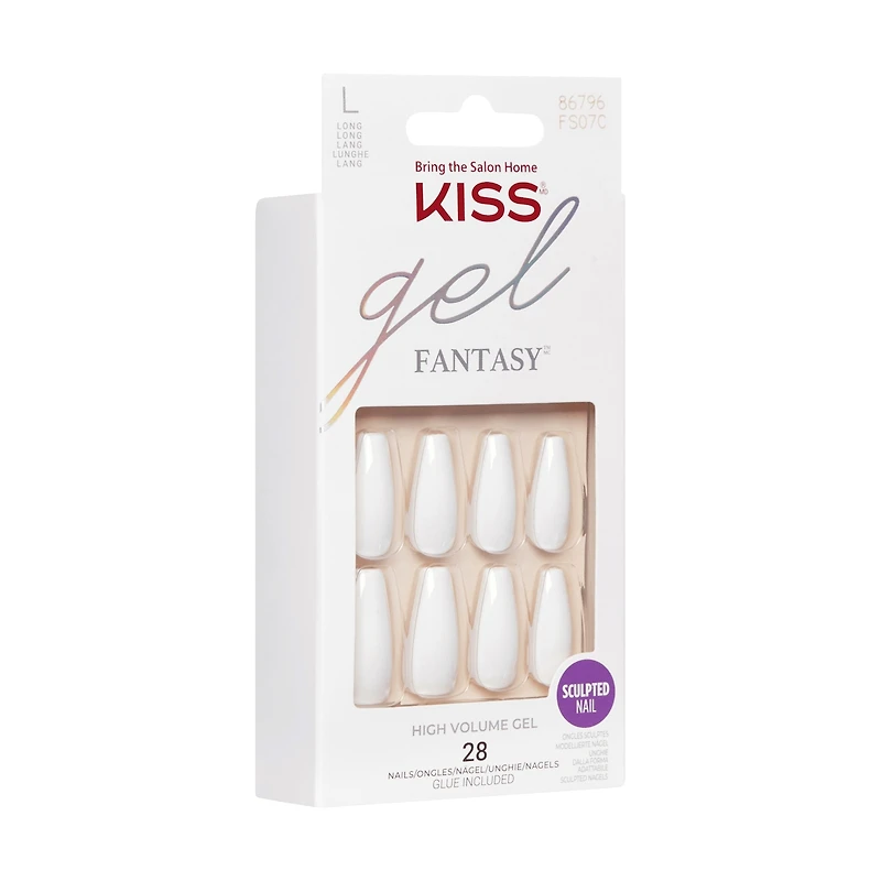 Kiss Gel Fantasy - No Regret Fake Nails, 28 Count, Short