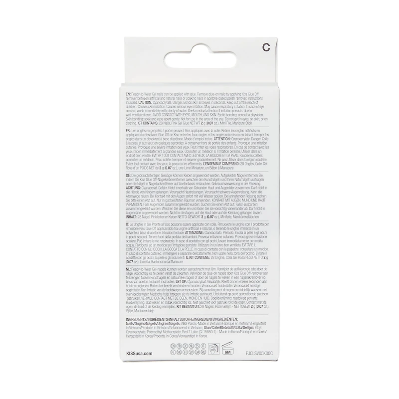 Kiss Gel Fantasy - Jelly Gellee Fake Nails, 28 Count, Long