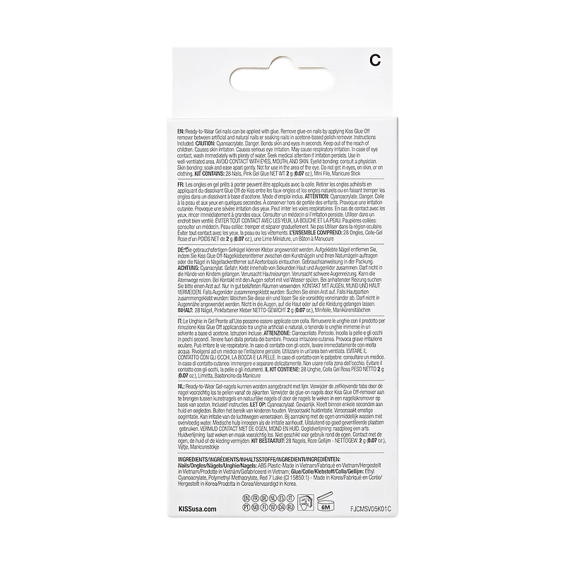 Kiss Gel Fantasy - Jelly Gellee Fake Nails, 28 Count, Long