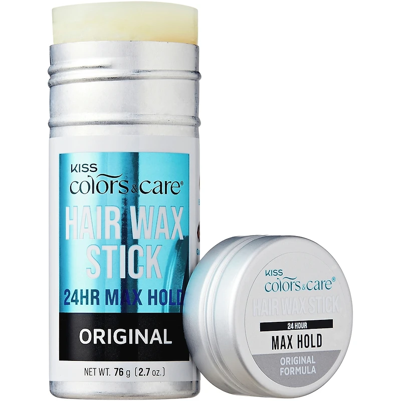 KISS Colors & Care Max Hold Hair Wax Styling Stick for Textured Hair Type, Original Scent, 2.7 oz.