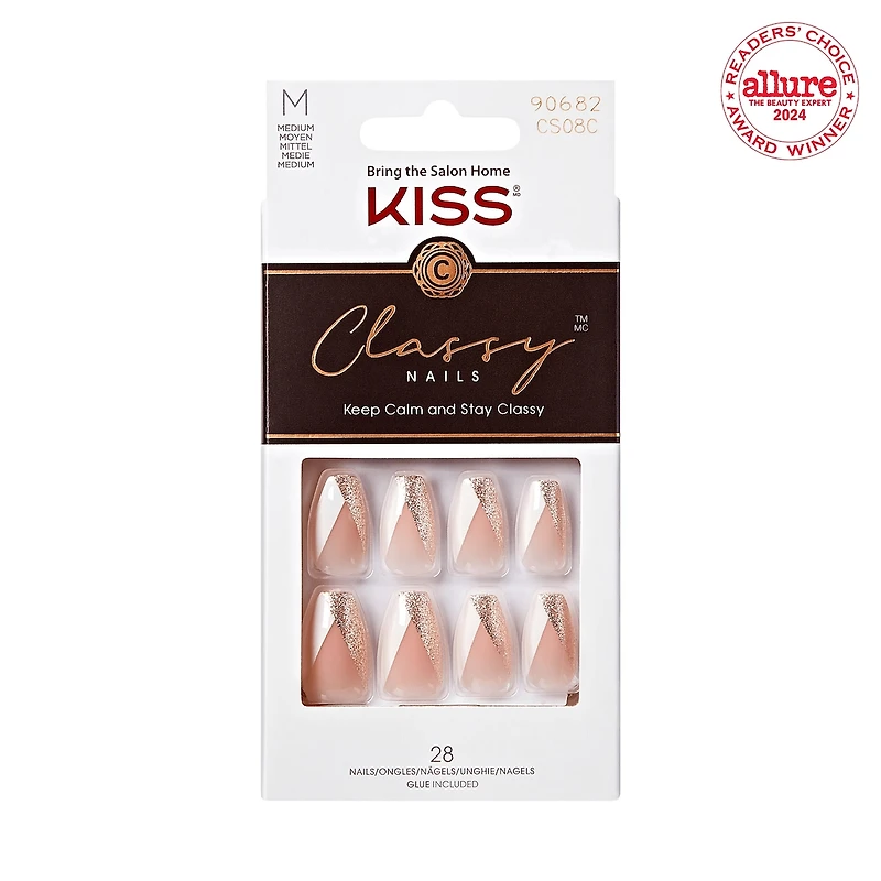 Kiss Classy Ready-To-Wear Fake Nails, 28 Count – ‘Dashing’