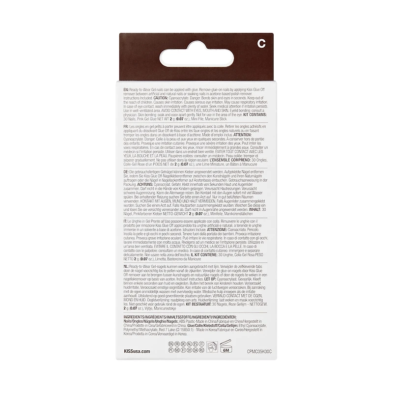 Kiss Premium Classy  - My Muse Fake Nail, 30 Count, Medium