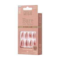 Kiss : Ongles À Pression Bare But Better Premium, "Shine", Rose, Ballerine Moyen, 33 U.