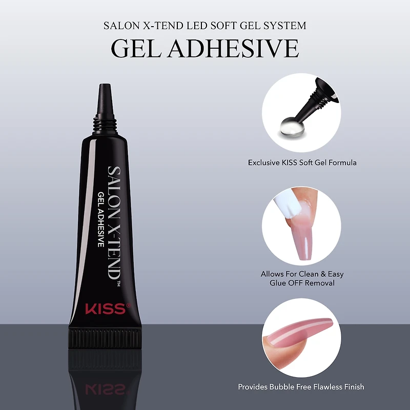 Kiss Salon X-Tend  Press-On Nails, Medium Length, Coffin Shape, 30 Count