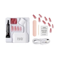 Kiss Salon X-Tend  Press-On Nails, Medium Length, Coffin Shape, 30 Count