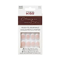 Impress : Ongles À Pression Manucure Française, «Model», Blanc, Court, Carré-Ovale