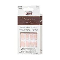 Impress : Ongles À Pression Manucure Française, «Model», Blanc, Court, Carré-Ovale