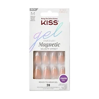 Kiss Gel Fantasy Magnetic Press-On Nails, "North Coast", Silver, Medium Almond, 31 Count