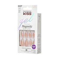 Kiss Gel Fantasy Magnetic Press-On Nails, "North Coast", Silver, Medium Almond, 31 Count