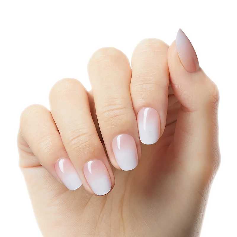 Impress French  Press-On Nails, Snooze, Blue, Short Length, Squoval Shape, 30 Count