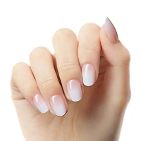 Impress French  Press-On Nails, Snooze, Blue, Short Length, Squoval Shape, 30 Count