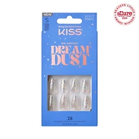 Kiss Gel Fantasy Dreamdust Press-On Nails, "Mood Dust", White, Short Coffin, 31 Count