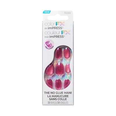 Impress Color Fx, Fake Nails, Around You, Pink, Oval, Short, 30 Count