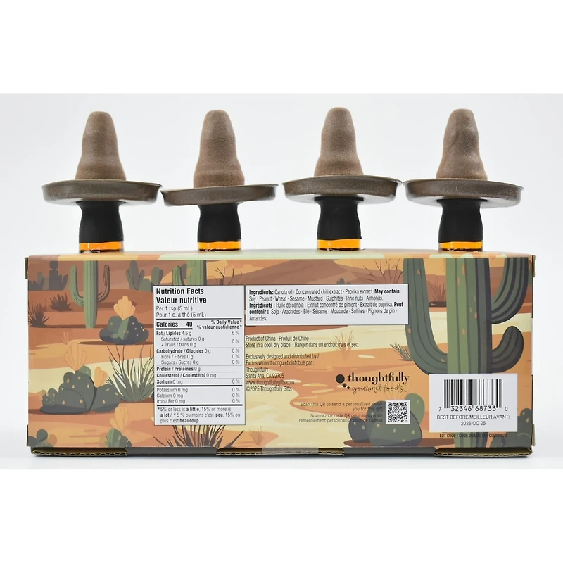 Huile de piment fort, 4 paquets