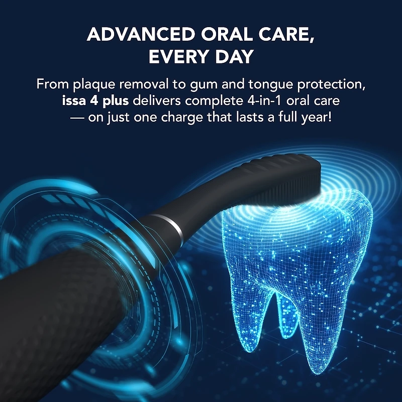 Brosse à dents sonique hybride intelligent ISSA™ 4 plus en noir