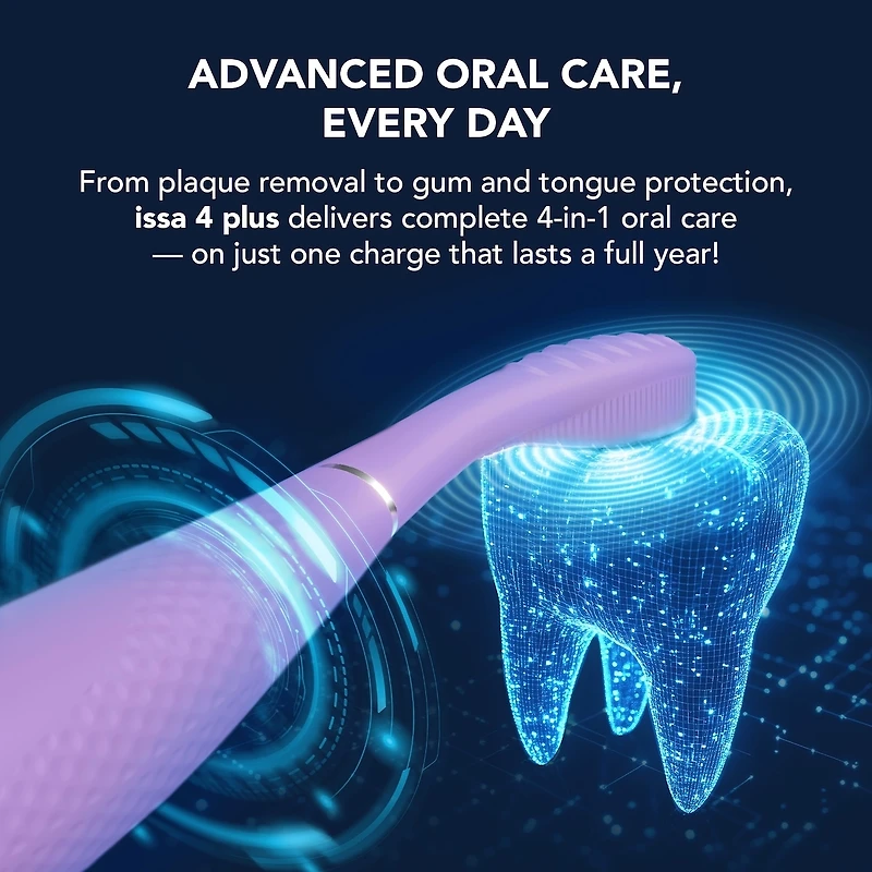Brosse à dents sonique hybride intelligent ISSA™ 4 plus en lavande