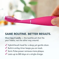 ISSA™ 4 smile en Wild Strawberry - Brosse à dents sonique hybride en silicone